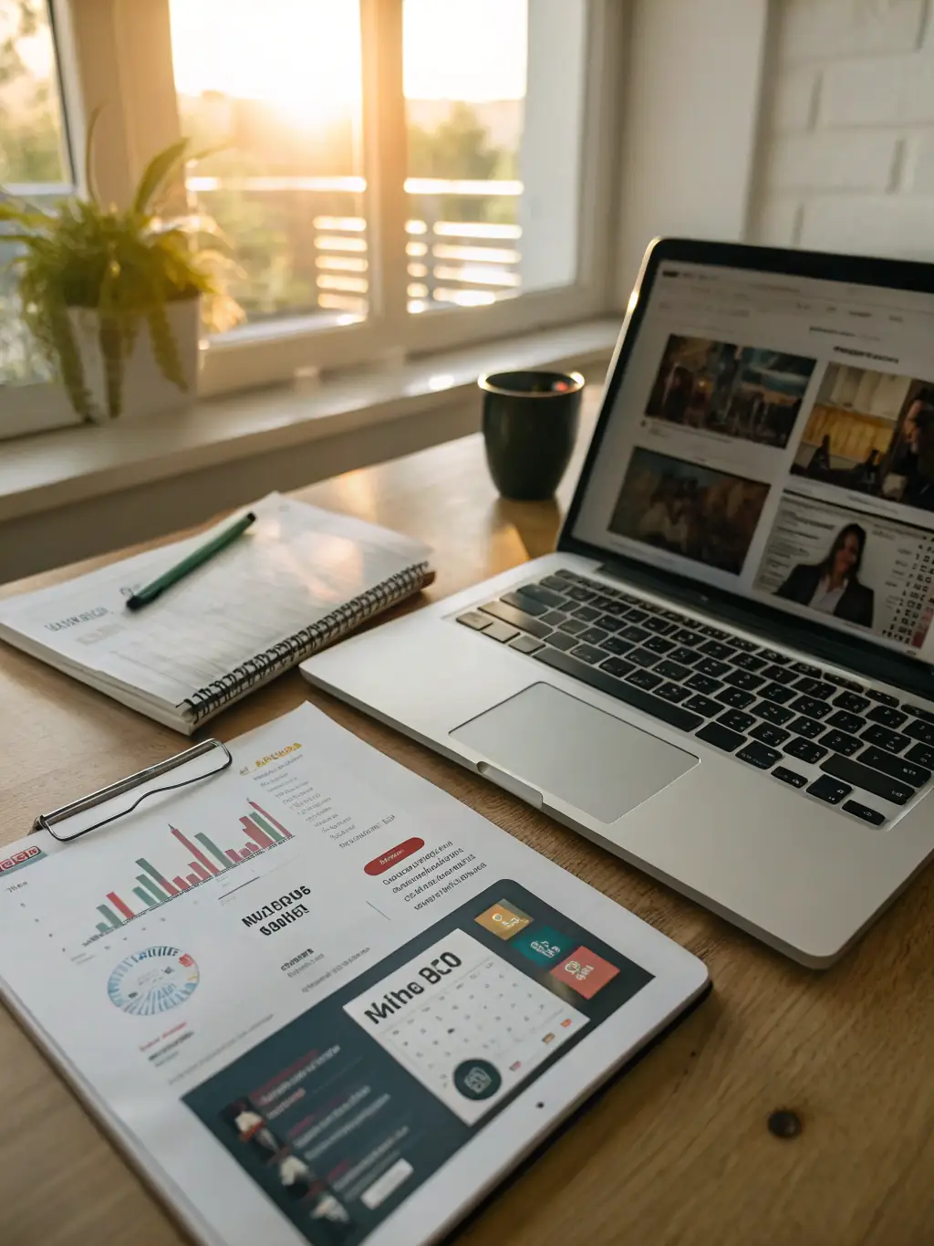 A visually appealing graphic showcasing diverse content formats (blog posts, infographics, videos) coming together, representing content creation.