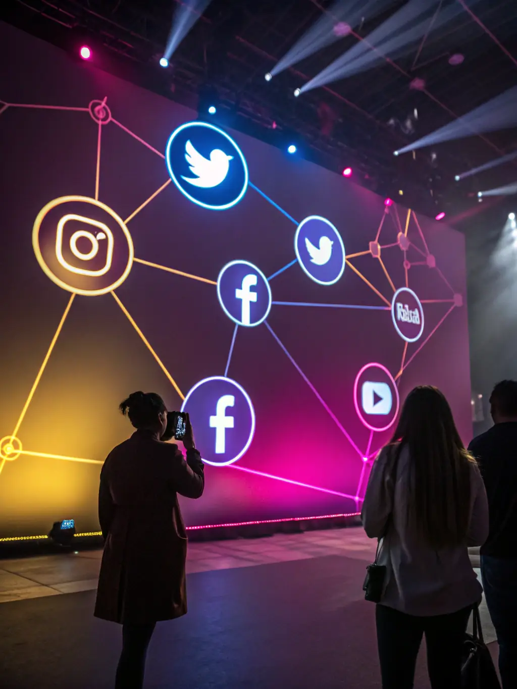 A dynamic visual of various social media platforms interconnected, representing social media marketing strategies.